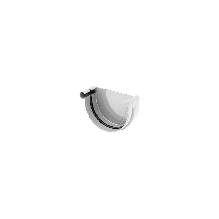 Заглушка желоба левая, пвх, d-75 мм, белый, BRYZA
