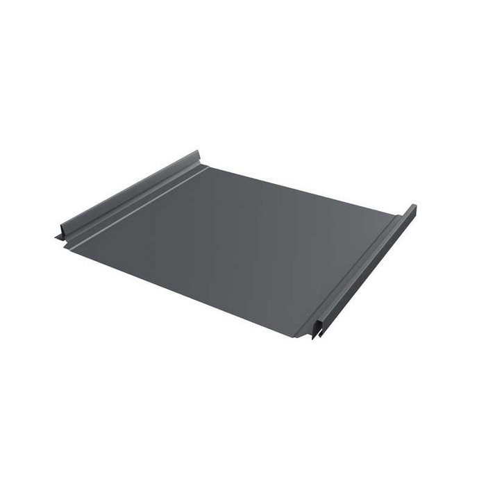 Фальцевая кровля Кликфальц Pro Grand Line 0,5 GreenCoat Pural BT RR 23 Темно-Серый - фото №1