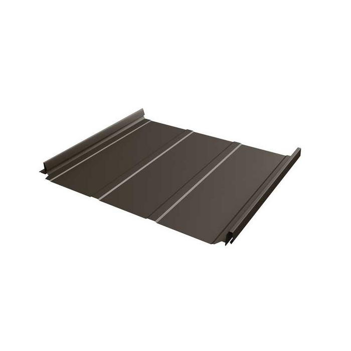 Фальцевая кровля Кликфальц Pro Line Grand Line 0,5 GreenCoat Pural BT RR 32 Темно-Коричневый - фото №1