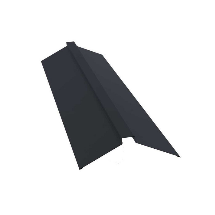 Планка конька плоского 150х40х150 0,5 GreenCoat Pural BT, matt RR 21 светло-серый (RAL 7040 серое окно) - фото №1